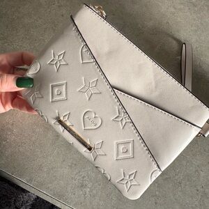 Aldo Cream Embossed Clutch
